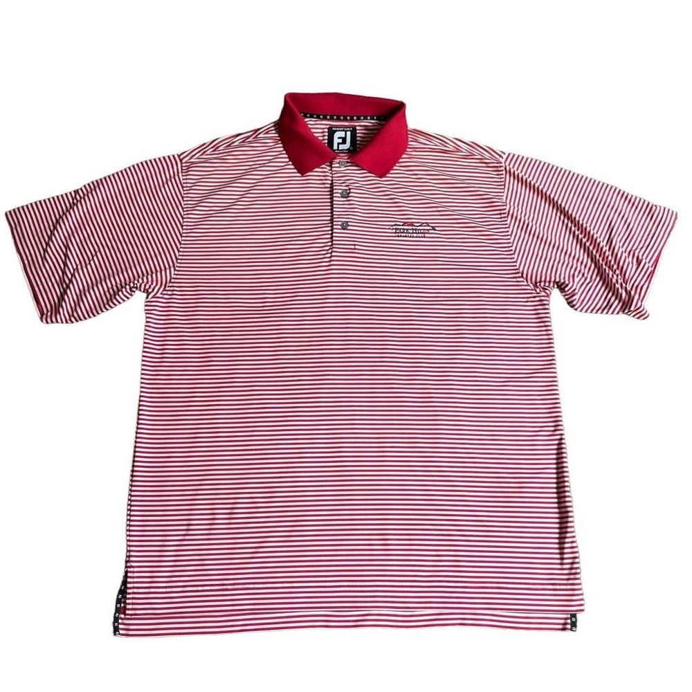Foot Joy Pro Dry Lisle Men's Golf Polo L Red White Preppy